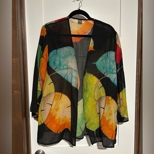 Tao House Leafy Layer Wool Jacket / Duster / Kimono Size L/XL